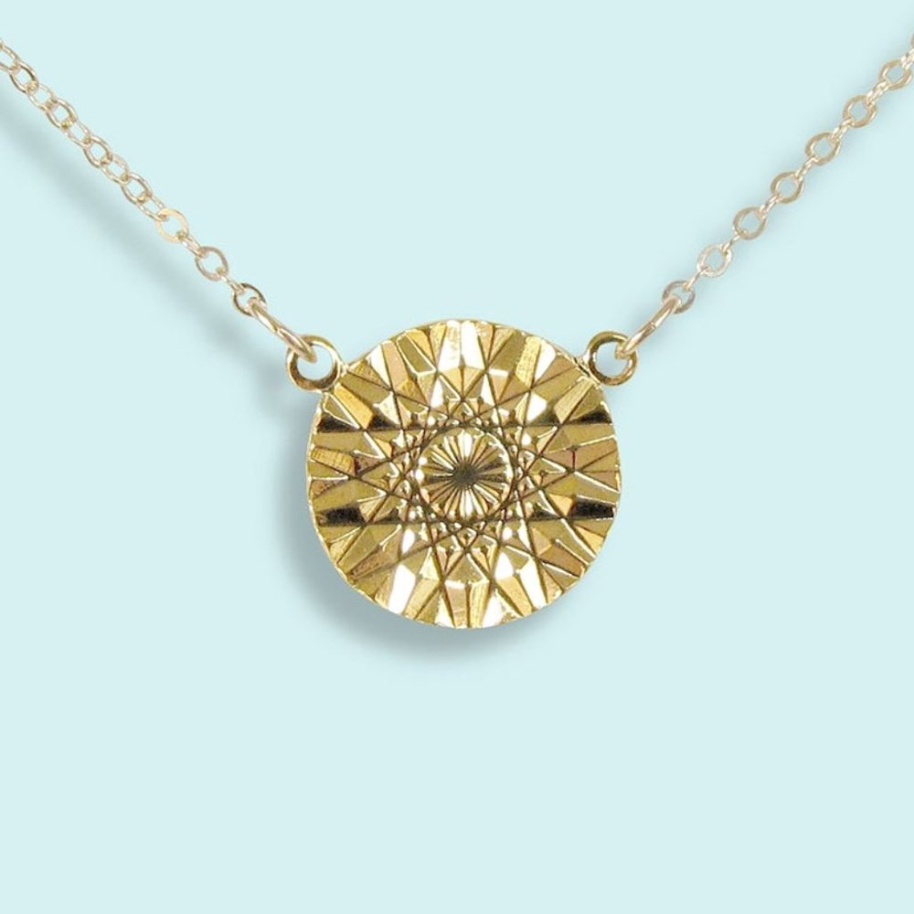 Petite Disc Necklace | Sun Facets